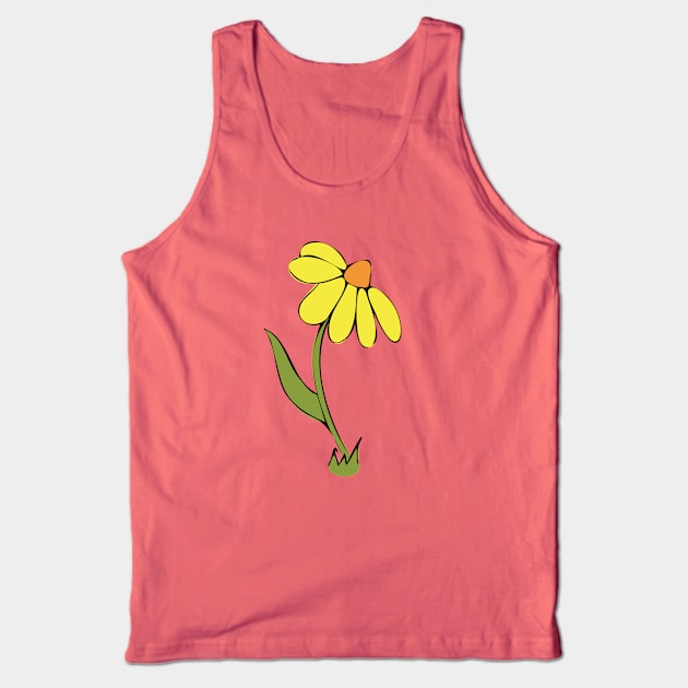 Daisy Whimsical Cartoon Illustration Happy Colours Tank Top by Angel Dawn Design